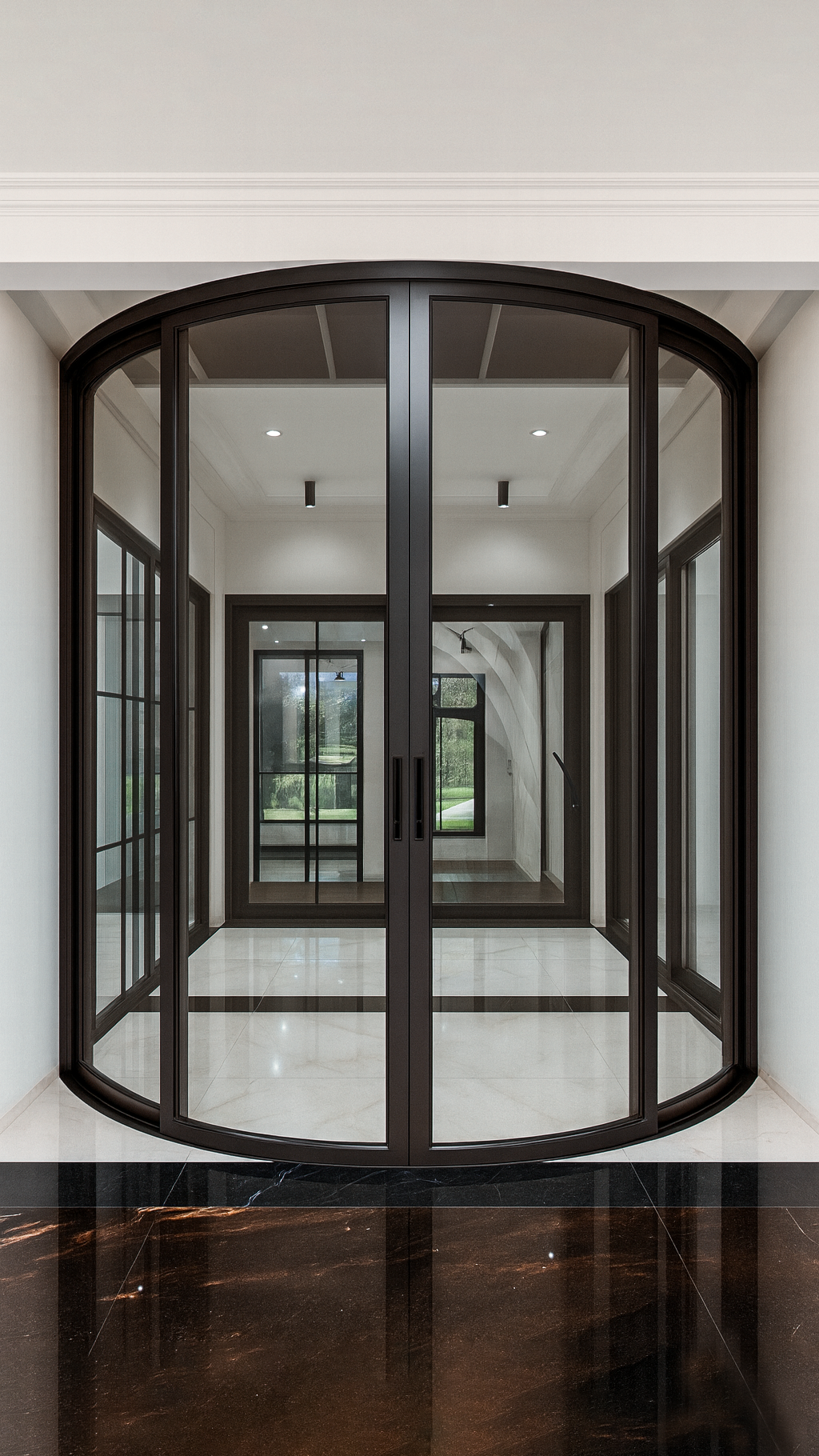 CURVED SLIDING DOOR 2 TRACKS